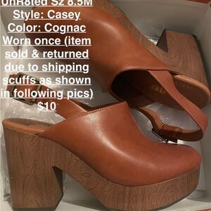 Women’s 8.5M (US) 
Sold & returned (item scuffed in route) 
Worn only once - $6